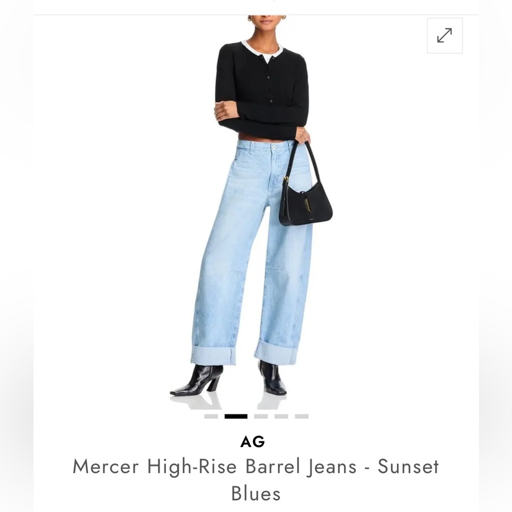 Ag Adriano Goldschmied Wide-Leg Mercer high rise barrel jeans in sunset blues 💙🩵